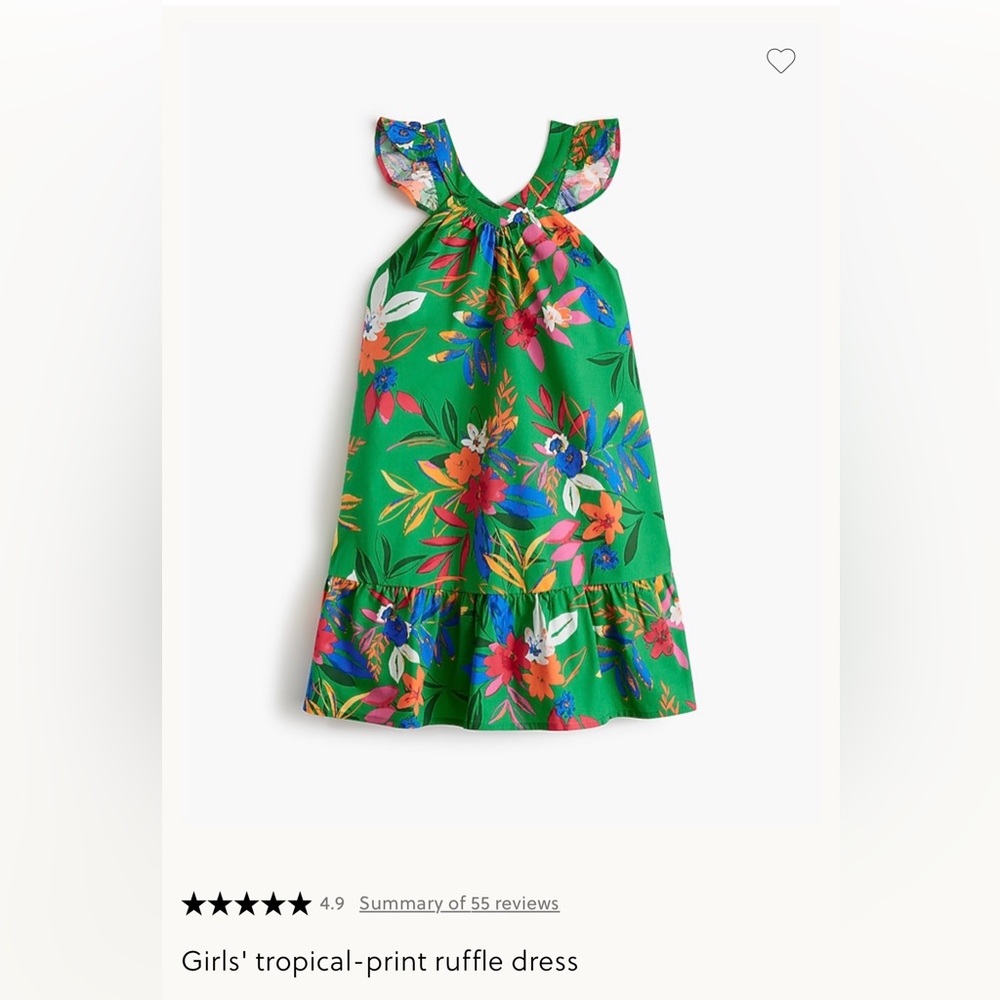 Crewcuts Green Floral Ruffle Dress Toddler Girl